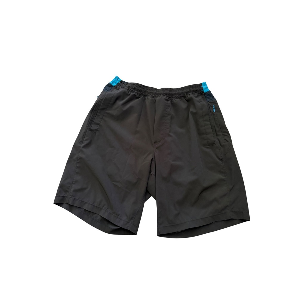 Birddogs Mens Gym Shorts Size Large Long Gray Teal Lined Athletic Training